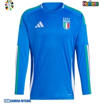 Camisa de Futebol Itália Equipamento Principal Europeu 2024 Manga Comprida